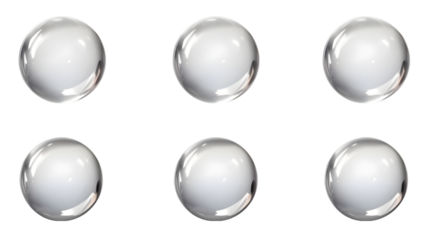 Set of water drops on transparent background