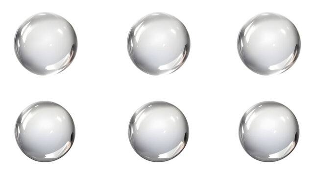 Set of water drops on transparent background