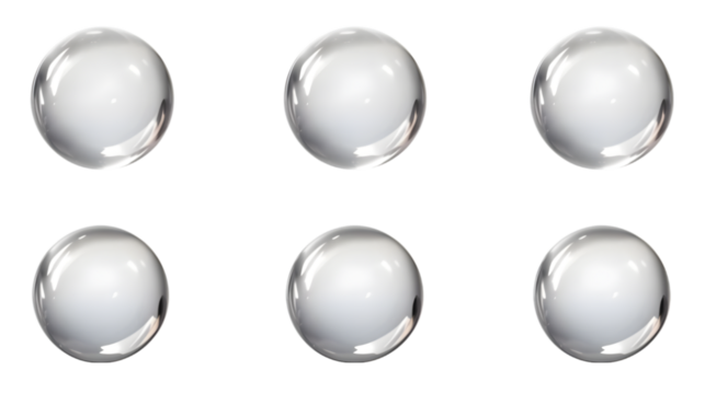 Set of water drops on transparent background