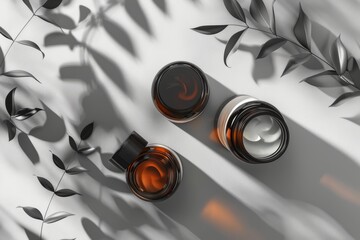 Beauty Face Tea tree cleanser. Natural organic Skincare products: Electric exfoliator lotion, moisture french manicure gel, Probiotic skincare serum, blank cream tube Skin care secrets jar pot