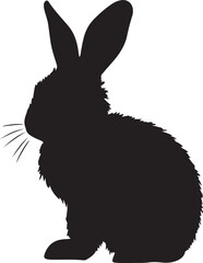 Bunny Silhouette Vector Illustration White Background