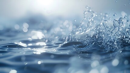 Naklejka na ściany i meble Water drop splash with ripples
