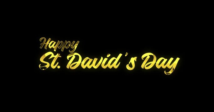 Happy David's Day Animation Gold effect Transparent 4K 