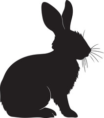 Bunny Silhouette Vector Illustration White Background