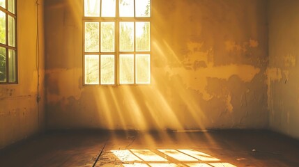 old empty room light window old house, tone pastel