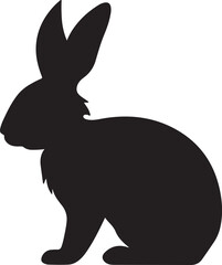 Bunny Silhouette Vector Illustration White Background