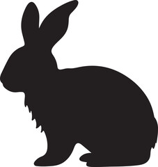 Bunny Silhouette Vector Illustration White Background