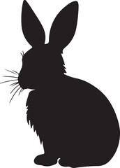 Bunny Silhouette Vector Illustration White Background