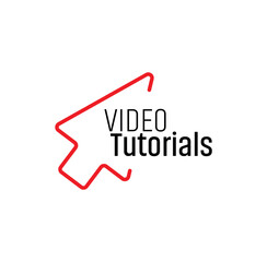 video tutorials sign on white background