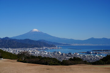 日本平から望む清水港と富士山
