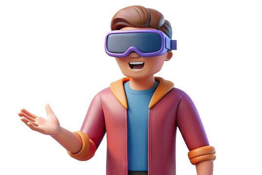 Person Wearing Virtual Reality Glasses, Generative AI