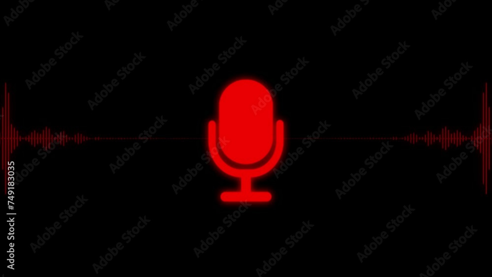 Poster waveform audio on black background, technology digital signal audio spectrum. line digital signal so