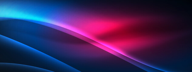 Neon light glowing waves and lines background set for wallpaper, business card, cover, poster, banner, brochure, header, website
