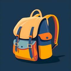 Fototapeta premium Сolorful backpack concept vector illustration