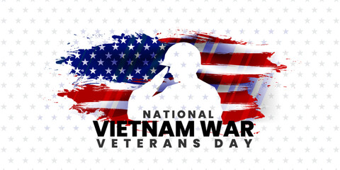 National Vietnam War Veterans Day illustration with american flag, celebrated in March 29 th. for Background, poster, greeting card, banner design.Vector illustration