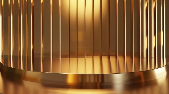 Abstract golden background with vertical lines and soft lighting.
