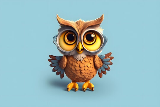 3d Owl Elements Cartoon