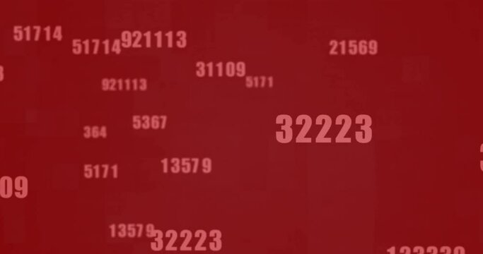Animation of data processing on red background