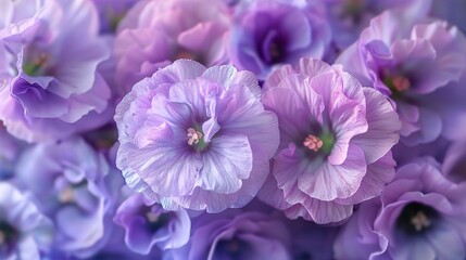 violet eustoma flowers close up macro shot