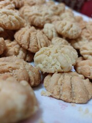 close up of cookies on a plate (Eid al-Fitr cakes with local ghee)