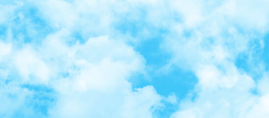 Blue sky with cloud .Beautiful blue sky with white clouds .bright cloud cover in the sun calm clear winter air background .gradient light white background.	
