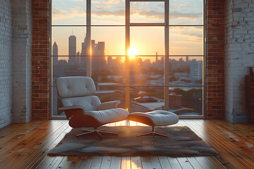 Elegant Chair Overlooking The Urban Landscape