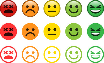 Fototapeta premium Satisfaction Rating Button with Mood Emoticon