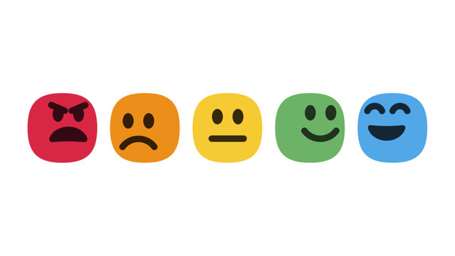 Naklejki Satisfaction Feedback Rate Form Emoticons Square Emoticon.