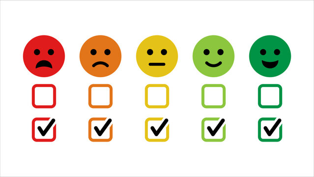 Check Mark Rate of Satisfaction Emoticon Icons