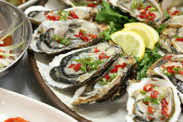 very fresh Korean oyster. korea food