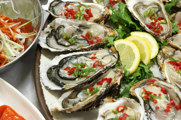 very fresh Korean oyster. korea food