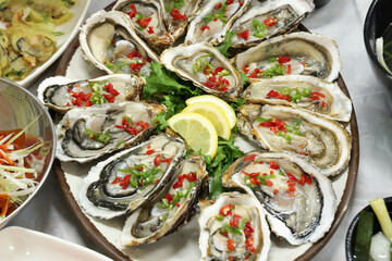 very fresh Korean oyster. korea food