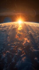 Epic Space Sunrise over Earth