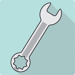 Hand tools wrench vector illustration isolated on white background. classic modern diseign