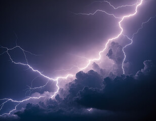 lightning in  sky