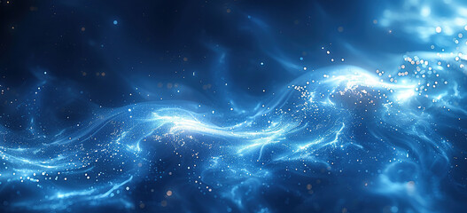 Blue shiny wave background. Created with Ai
