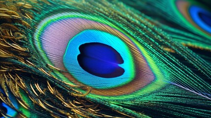 Obraz premium macro image of peacock feather/Peacock Feather