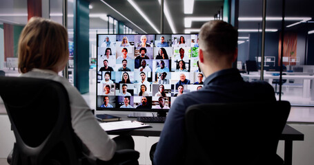 Online Video Conference Meeting On Computer