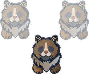 Cute brown cartoon lion.