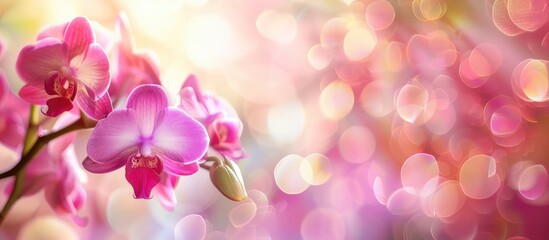 A detailed close-up of a vibrant pink wild orchid flower in full bloom, with a soft, blurred background adding depth and contrast to the delicate petals.