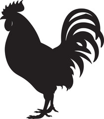 Chicken Silhouette Vector Illustration White Background