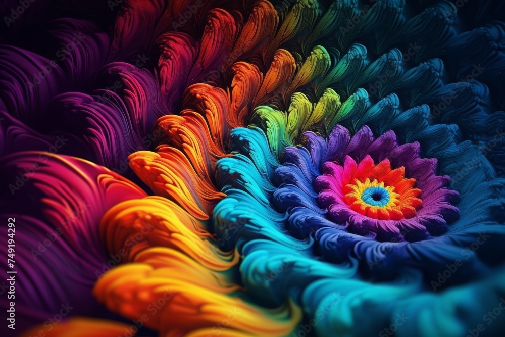 Wall mural 3d rendering curve dynamic abstract wallpaper. light pastel cold color colorful swirl gradient mesh.