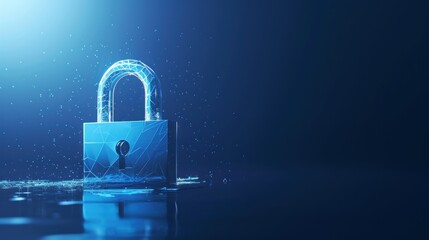 realistic modern padlock, security system protection concept,