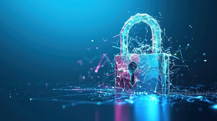 realistic modern padlock, security system protection concept,