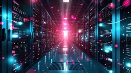 server room, cloud storage data, data center, Data protection,