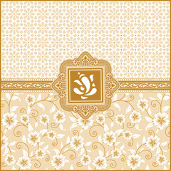 Indian wedding invitation card design. Vector illustration