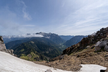 Fototapeta premium 焼岳山頂から上高地