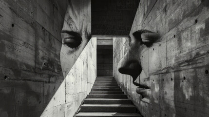 Symmetry, brutalism, and symbolism series. Tender between symmetry and asymmetry. Symmetry is an important part of a composition, and asymmetry is the absence of the first.