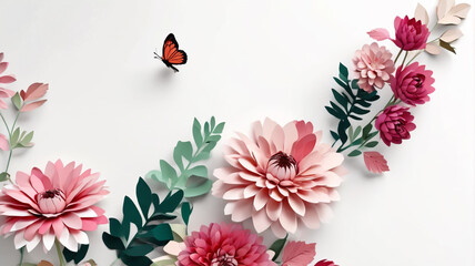 Floral-themed letter paper, postcards, generative AI