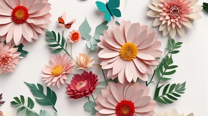 Selbstklebende Fototapeten  Floral-themed letter paper, postcards, generative AI © 4K_Heaven